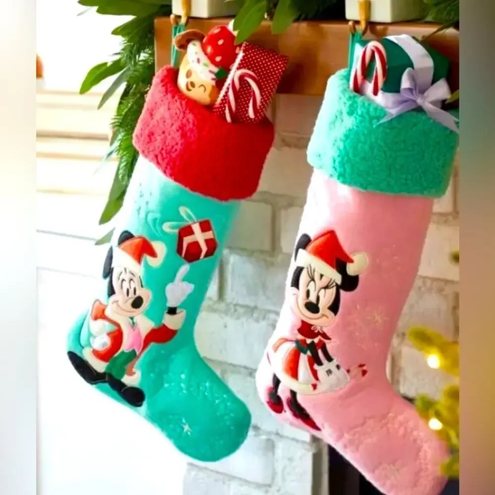 Disney Parks Santa Mickey Mouse Classic Christmas Holiday Stocking New